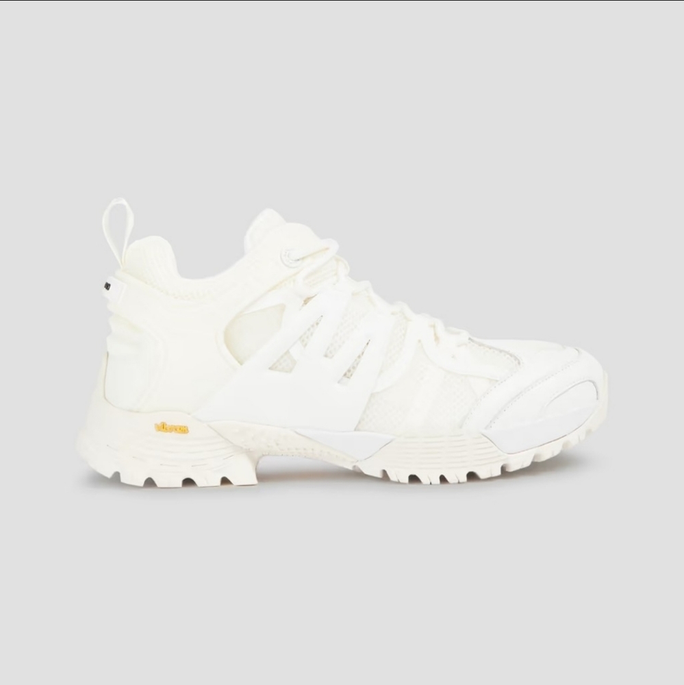 SANDRO Leather, mesh and rubber sneakers